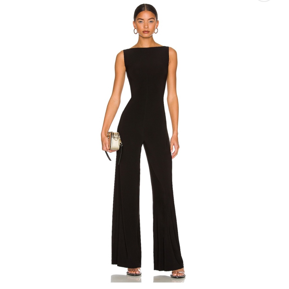 Norma Kamali Black Elegant Jumpsuit with Flared Pants
